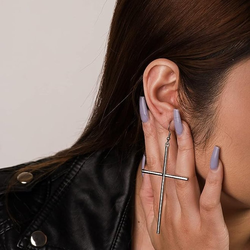 ZARA Silver Cross Earrings